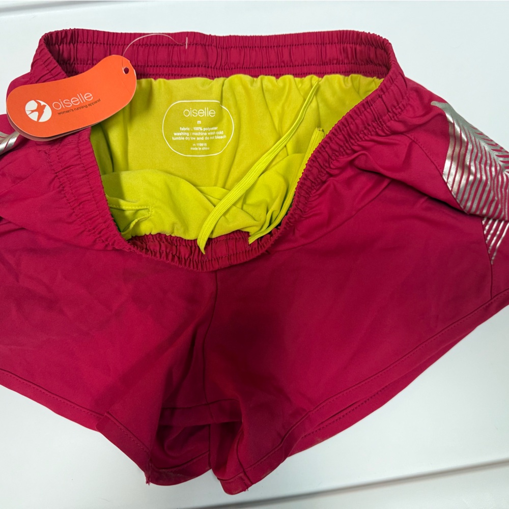 Oiselle Flame Pink Distance Shorts NWT